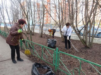 В школе прошел субботник.